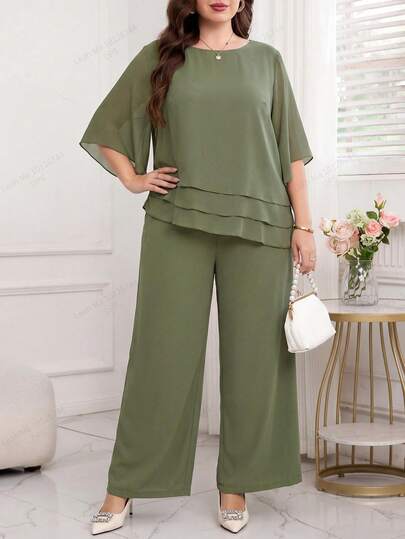 Reflora Plus Size Women Solid Color Round Neck Top And Wide Leg Pants Casual 2 Pieces Set
Summer Dresses For Women,Spring Dresses,Winter Dress, Festival Outfits For Women,Easter Dress Women,Elegant Dresses For Party,Elegant Long Party Dress,Beach Outfits For Women,Wedding Guest Dress For Women,Wedding Party Dress,Dress For Wedding Guest,Bridesmaid Dress,Graduation Dress For Women,Graduation Outfit For Mother,Elegant Dresses For Party,Elegant Dresses For Ladies,Elegant Women's Set,Casual Dresses For Women, Vacation Outfits Women,Holiday Outfits For Women,Summer Holiday Outfits,Holiday Dresses,Formal Dresses For Women,Formal Attire For Women,Luxury Evening Dresses For Women,Luxury Evening And Occasion Dresses,Luxury Evening Dresses For Weddings,Work Outfits For Women,Office Outfits For Women,Office Wear For Women,Country Concert Outfit,Mother Of Groom Dress,Teal Dress Plus Size