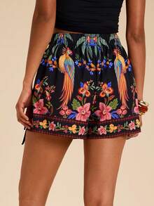 SHEIN TRVLCHIC Quần short dệt in họa tiết dành cho nữ, thích hợp cho kỳ nghỉ xuân/hè. - Nhiều màu - Xem 3