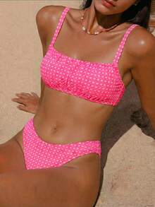 Swim Mod Bộ 2 món gồm áo tankini và quần bikini cạp thấp chất liệu vải đặc biệt dành cho bé gái. - Nhiều màu - Xem 1