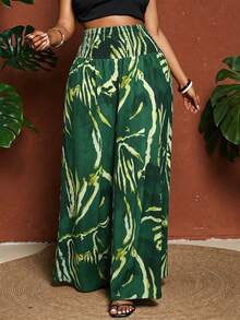 Maweii Pantalon ample décontracté et polyvalent en patchwork de couleurs pour femmes grandes tailles, pour un port quotidien - Vert - Voir 5