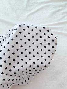 Tween Girl Polka Dot Casual Versatile Daily Wear Short Sleeve T-Shirt - Black and White - View 5