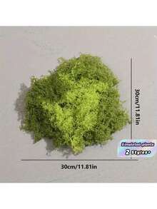 1pc 100g Artificial Moss Suitable For Home Decoration, Miniature Landscape Arrangements, Lawn Miniatures, Potted Plants, And Landscaping Decoration Valentine's Day, Valentines Wedding, Birthday - Green - View 2