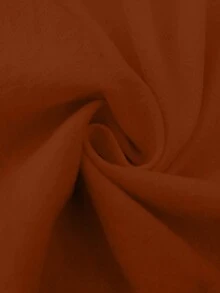 SHEIN LUNE CURVE 大码休闲棉麻拼接刺绣花边裤 - 棕色 - 查看 3
