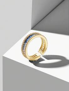 MOTF PREMIUM NEW PRODUCT MANUFACTURER FOREIGN TRADE JEWELRY EUROPEAN AND AMERICAN SIMPLE FASHION RING WOMEN'S MODEL - Blue - View 3