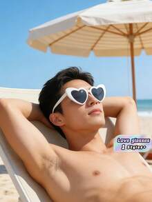 10pcs Cute And Interesting Heart-Shaped Decorative Fashion Glasses For Both Men And Women, Suitable For Wedding Parties, Dance Parties, Etc., In White Color, Christmas - Multicolor - View 4