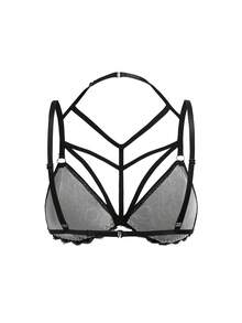 AltBold Gothic Style Lace Patchwork Adjustable Bra For Women - Black - View 7