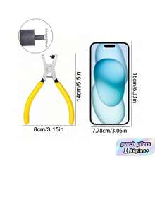 1pc Universal Handheld Belt Punch Tool For Belts, Shoelaces, Watch Straps, Men's Valentine's Day, Valentine's Day Wedding, Birthday, Pliers, Tools, Binder Clips - Yellow - View 3