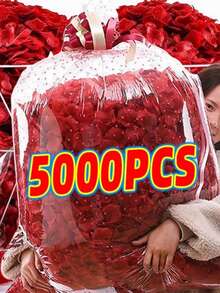 5000Pcs Non-Woven Artificial Rose Petals – Romantic Handmade Scattered Flowers, Stacked Petals For Wedding Party Decor, Confession Floral Pieces, Simulated Rose Petals For DIY Craft & Home Decoration - A - View 2