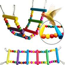 Set Mainan Burung 6 Buah, Ayunan, Tangga, Cermin untuk Burung Beo Kecil & Sedang, Cockatiel, Love Bird, Set Mainan Mengunyah & Menggiling - MultiWarna - View 3