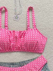 Swim Mod Bộ 2 món gồm áo tankini và quần bikini cạp thấp chất liệu vải đặc biệt dành cho bé gái. - Nhiều màu - Xem 6