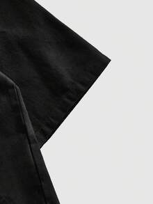ROMWE MEN Casual Áo denim nam buộc dây, kiểu dáng nhóm nhạc nam. - màu đen - Xem 3