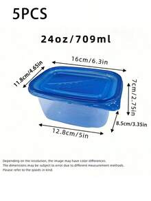 5/10/15/25PCS Transparent Plastic Food Storage Containers With Blue Lids - Stackable, Reusable, Ideal For Kitchen Organization - Suitable For Grains, Meats, Fruits And Vegetables - Dishwasher And Microwave - Multicolor - View 11