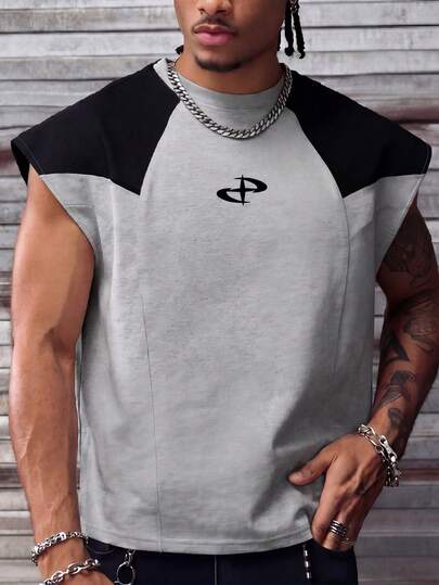 STEELVANCE Men's Summer Casual Vacation & Commute Loose Fit Contrast Color Tank Top