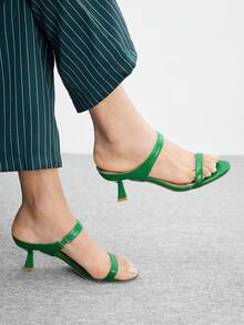 CUCCOO BIZCHIC 圣诞节圆头细高跟女式凉鞋 - 綠色 - 查看 4