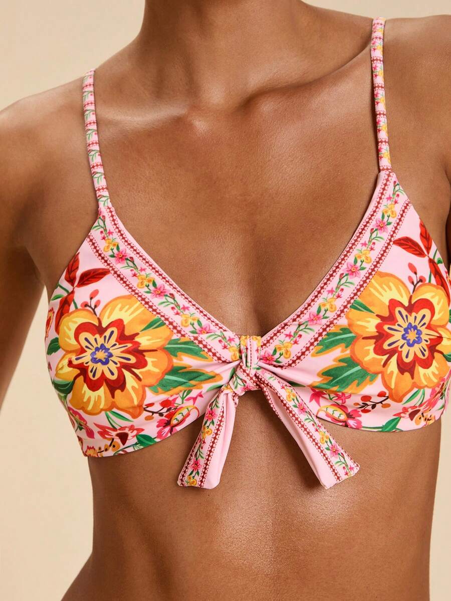 SHEIN TRVLCHIC Bộ đồ bơi in hoa dành cho nữ, thích hợp cho kỳ nghỉ biển. - Nhiều màu - Xem 1