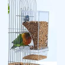 1pc Transparent Automatic Bird Feeder, Made Of Acrylic (PMMA) Material, Cage Style, Battery-Free, Splash-Proof Design, Suitable For Parrots And Medium-Sized Birds - transparent - View 2