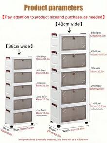1 pieza Armario organizador plegable y multiusos de múltiples capas sin herramientas para dormitorio, sala de estar, dormitorio, ahorro de espacio en el hogar - transparente - Ver 12