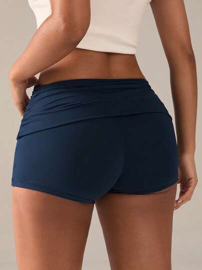 SHEIN BAE Quần short thể thao mini ôm sát, màu trơn