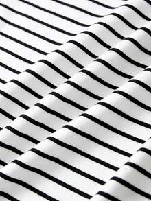 GlowEve CURVE Cárdigan de punto de unicolor talla grande, cierre con botones delanteros, decoración con cordón ajustado a rayas, pantalones elegantes casuales para uso diario y de oficina - Blanco - Ver 7
