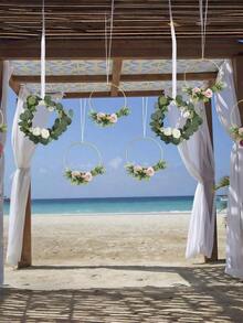 5PCS Gold Metal Floral Hoop For Christmas DIY Wedding Wreaths Dream Catchers Wall Hangings Golden Craft Hoop Rings Endless Creative Possibilities - multicolor - View 1