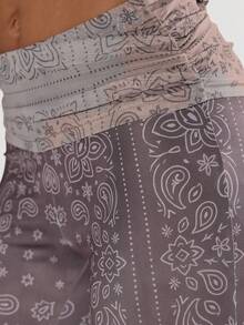 MUSERA Paisley Print Foldover Waistband Capri Pants Only Summer Holiday Vacation Beach Ibiza Cute Festival Elegant Cherry Moon - Multicolor - View 5