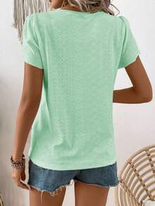 Hotletica Casual rundhalsad Basic kortärmad T-shirt för vår och sommar - Mint Grön - Visa 2