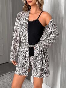 SHEIN 3 Pieces Lounge Set For Woman Casual Relax Cottonline With Contrast Lace Detailed - Multicolor - View 4
