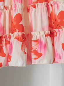 SHEIN Vintaside Kids 1 chiếc đầm mùa hè mới cho bé gái, họa tiết hoa, nơ trang trí, thích hợp cho mùa xuân, hè, thu, mặc thường ngày, đi nghỉ mát, dự tiệc, đi biển. - Nhiều màu - Xem 6