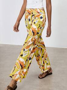 Maija Women's All-Over Print Casual Versatile Wide Leg Pants For Daily Wear,Vacation Outfits Women Wide Leg Pants For Women Floral Print Trousers - Multicolor - View 6