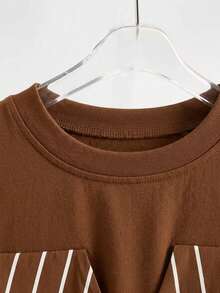 GlowEve Striped 2 In 1 Shirt Vacation Outfits For Women - Brown - View 4