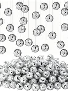 20Pcs Mirror Disco Balls Ornament Mardi Gras Mini Small Disco Ball Hanging Decorations Reflective Ball For 70s Disco Themed Party Tree Birthday Wedding - Silver - View 3