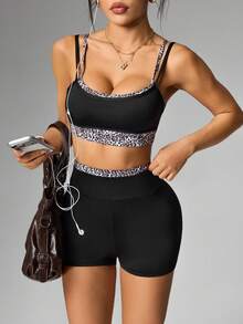 SHEIN Dewbera Women Sports Sets - Black - View 6