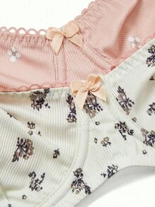 PetitDoll 2 chiếc áo ngực nữ in họa tiết, có gọng, thoải mái. - Nhiều màu - Xem 5