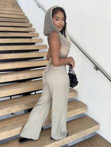 Alexandranx Áo ba lỗ lưới bóng gợi cảm, phong cách đường phố - Màu Khaki - Xem 3