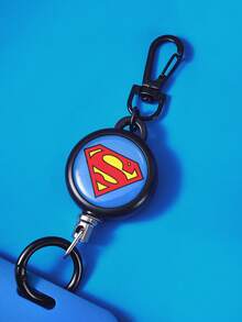 SUPERMAN X SHEIN 1个卡通Logo印花卡套，带伸缩扣，可作卡套、证件套，适合学校、通勤、办公场合，男女学生均可使用，可装2张卡片，正义联盟图案 - 超人 - 查看 5