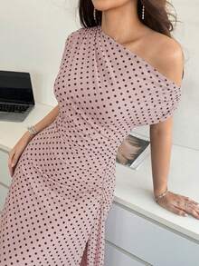 Modelyn 春季新款优雅扭结连衣裙，女士款 - 粉色 - 查看 5