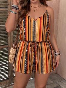 SHEIN VCAY Bộ áo liền quần rộng rãi cỡ lớn - Nhiều màu - Xem 5