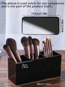 This Multi-Functional Three-Compartment Storage Box Set Includes: A Kitchen Tool Rack For Forks, Knives, Spoons, And Cutlery; A Makeup Brush Organizer; And A Lightweight Countertop Storage Solution For Organizing Small Items. - Multicolor - View 6
