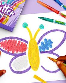 Marcadores con brillo Crayola, 6 colores deslumbrantes, perfectos para colorear creativamente y proyectos de manualidades - Multicolor - Ver 8