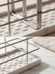 Madebyblanc 1Pc Stainless Steel Dish Sponge Holder, Rust-Resistant Wire Rack With Drainage Base, Functions As A Kitchen Storage And Drying Rack, Perfect For Sides And Countertops - Multicolor - View 3