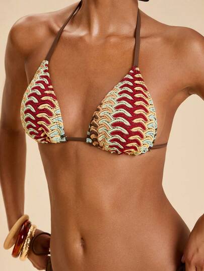 Travachic Bộ đồ bơi kẻ sọc dành cho nữ, thích hợp cho kỳ nghỉ biển.