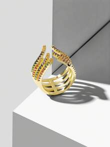 MOTF PREMIUM PRE18K 轻奢钻石壁龛个性化戒指 - 金-彩鑽 - 查看 6