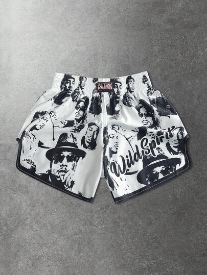 ROMWE MEN Street Life Pantalones cortos casuales de verano de cintura elástica versátiles para uso diario para hombres