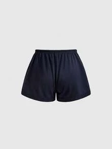 ROMWE Street Life 2pcs Women's American Star Element 2 In 1 Sexy Street Style Sports Campus Outfit, Spring/Summer - Blue - View 5