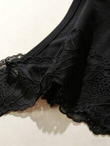 1 pieza Pantys sin costuras con encaje para mujer - Negro - Ver 6