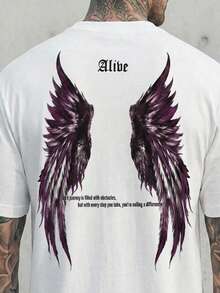 GENTILAND 男士休闲通勤时尚撞色印花T恤 - 白色 - 查看 1