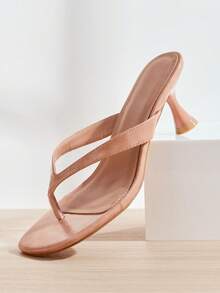 SHUZIA Sandal cao gót quai ngang đơn giản, thanh lịch dành cho nữ. - Màu Tím - Xem 7