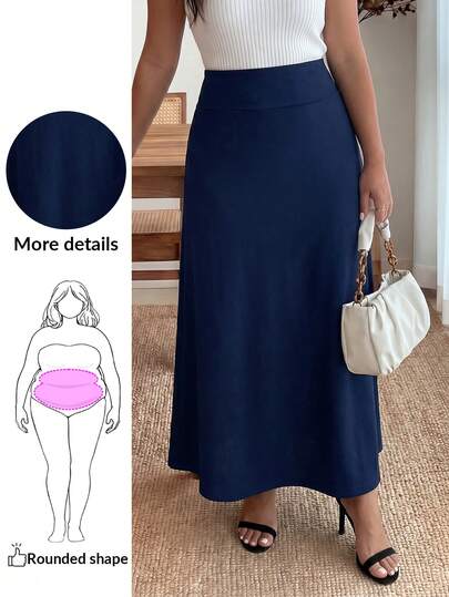 Enliva Kích thước lớn Màu thuần Giải trí Váy