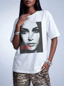 Elaire White Round Neck Casual Basic Short Sleeve T-Shirt, Suitable For Spring To Summer Holiday Golf - Black - View 5