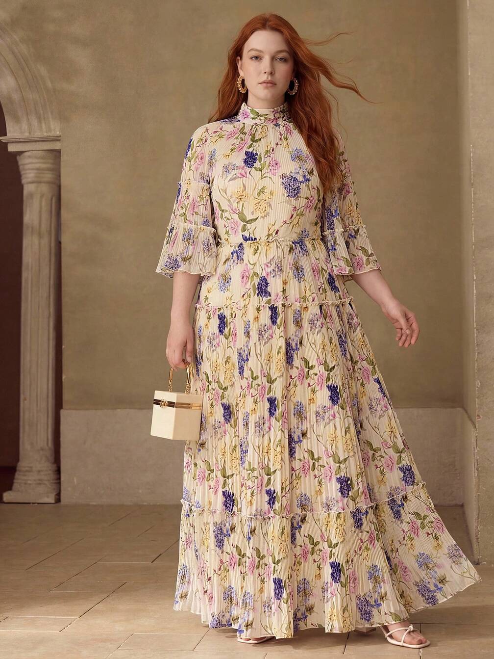 printed fall dress Printed Dress Floral Cotton Spring Fall Dress neck buttons Casual Loose Tunics long Sleevele Robes Customized Dress Plus Size Linen Dress